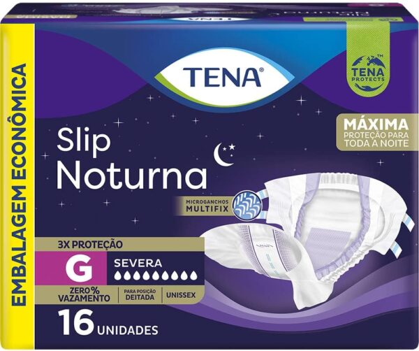 Tena Slip Noturna, Fralda Geriátrica para Incontinência Urinária, G - 16 unidades