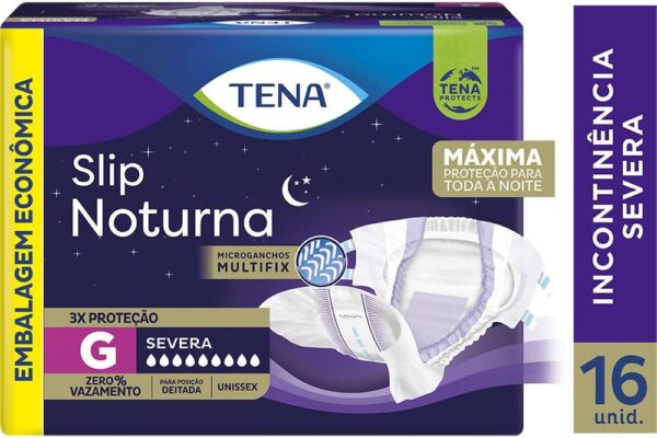 Tena Slip Noturna, Fralda Geriátrica para Incontinência Urinária, G - 16 unidades - Image 2