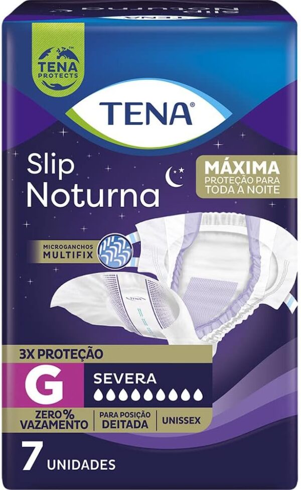 Fralda Geriátrica Tena Slip Noturna Tamanho G 7 Unidades